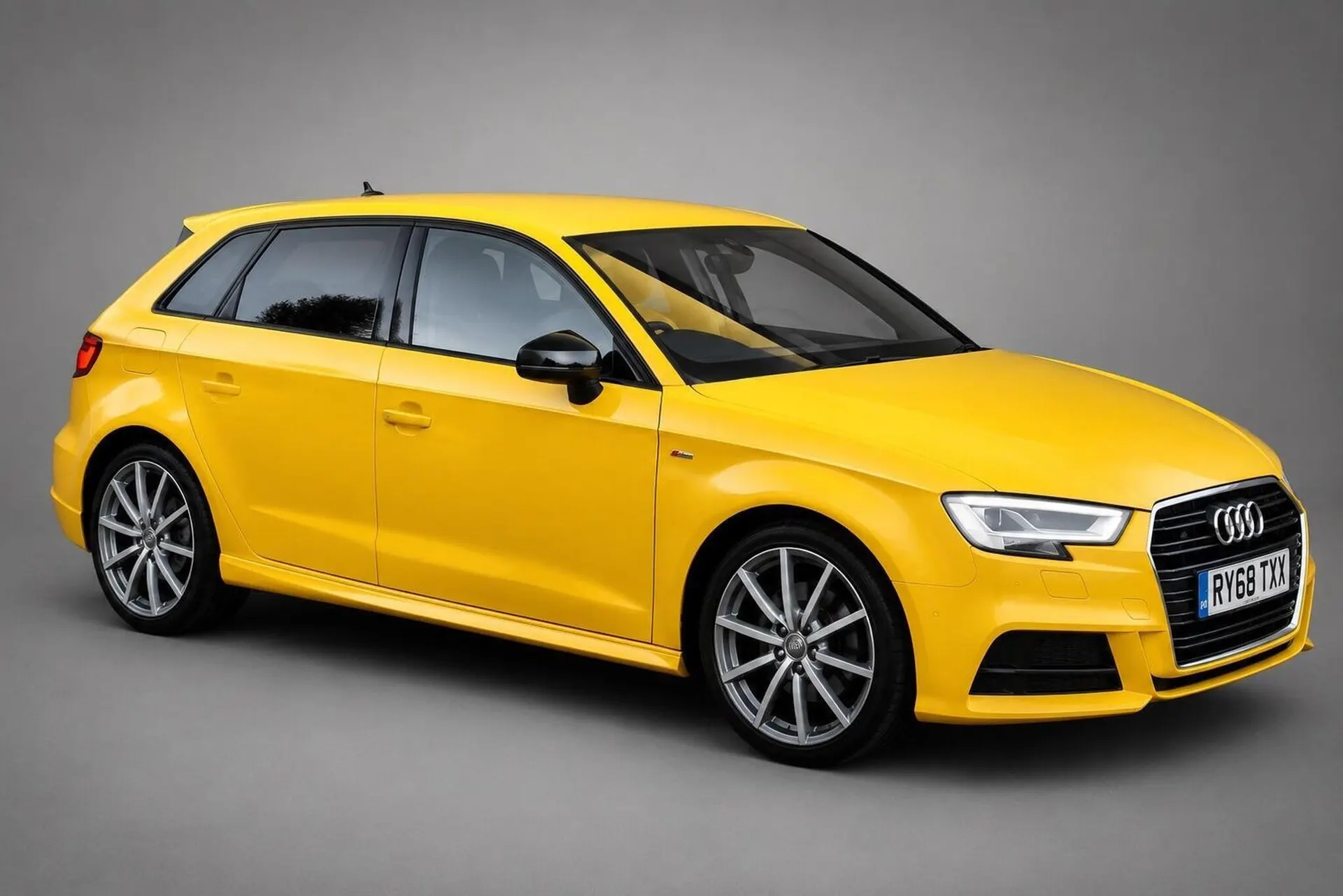 2019 Audi A3 1.5 TFSI CoD 35 Black Edition Sportback S Tronic Euro 6 (s/s) 5dr in Yellow — front three-quarter